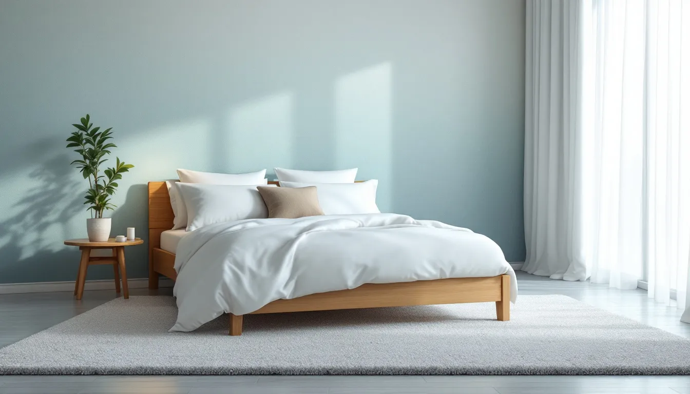 A cozy bedroom setup designed to improve sleep quality.