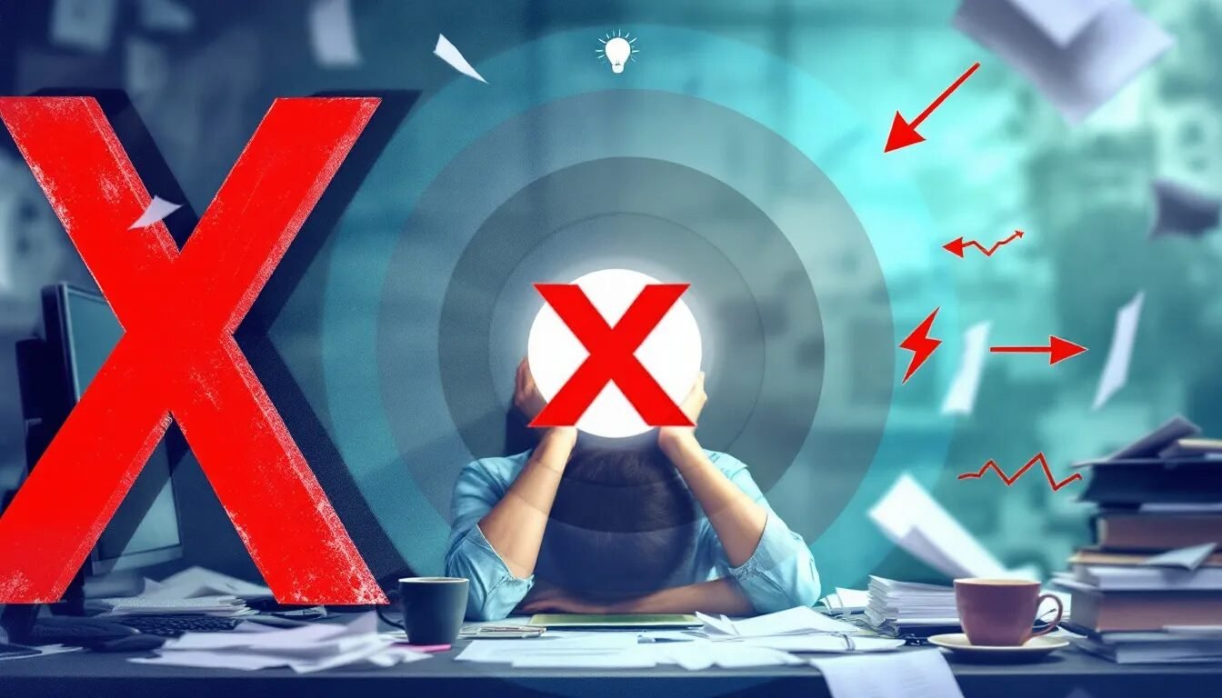 An individual struggling to concentrate, representing the effects of sleep deprivation on attention.