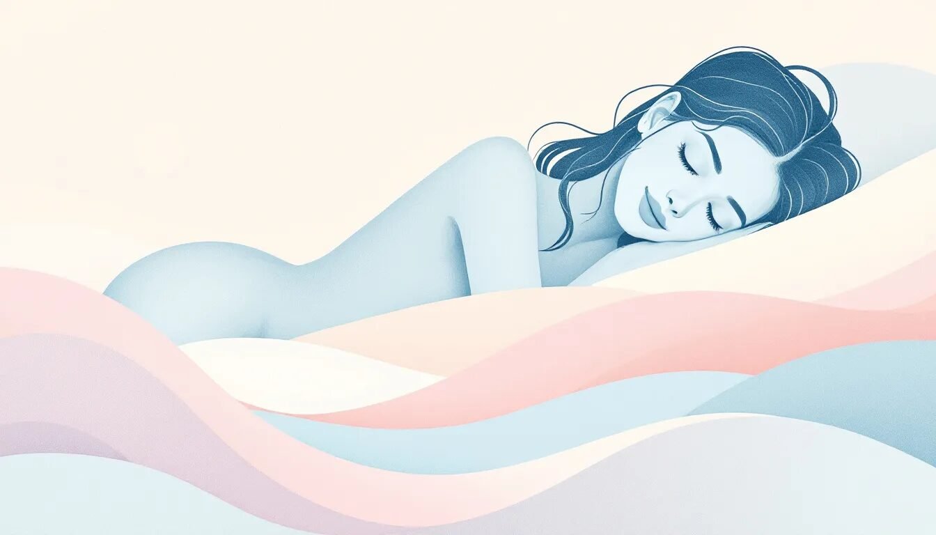 An infographic showing the relationship between menstrual cycles and sleep quality.